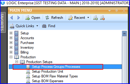 Setup Process Groups-Processes